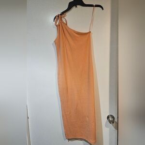 Old Navy One-Shoulder Dress in Peach